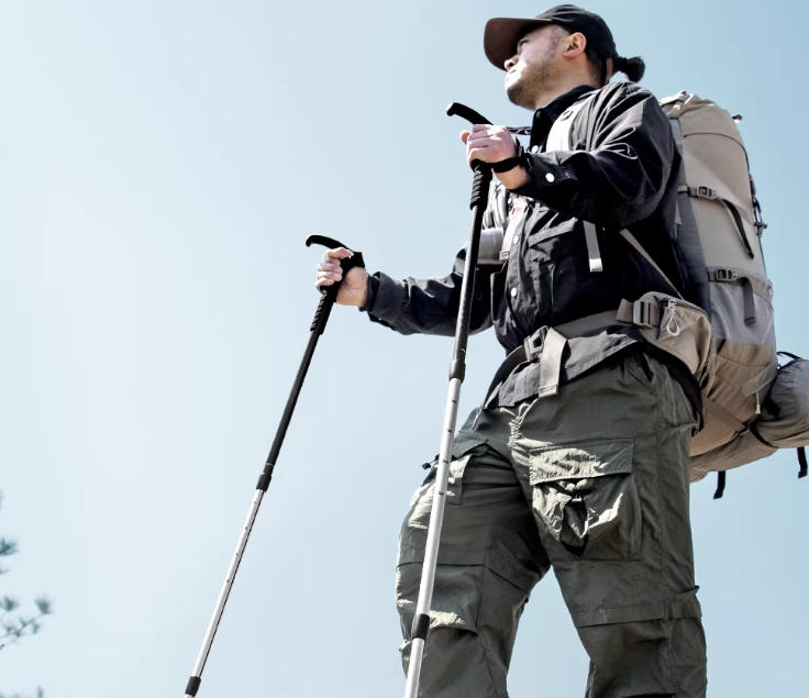 北山狼专业登山杖手杖超轻伸缩碳素折叠户外碳纤维徒步爬山铝合金
